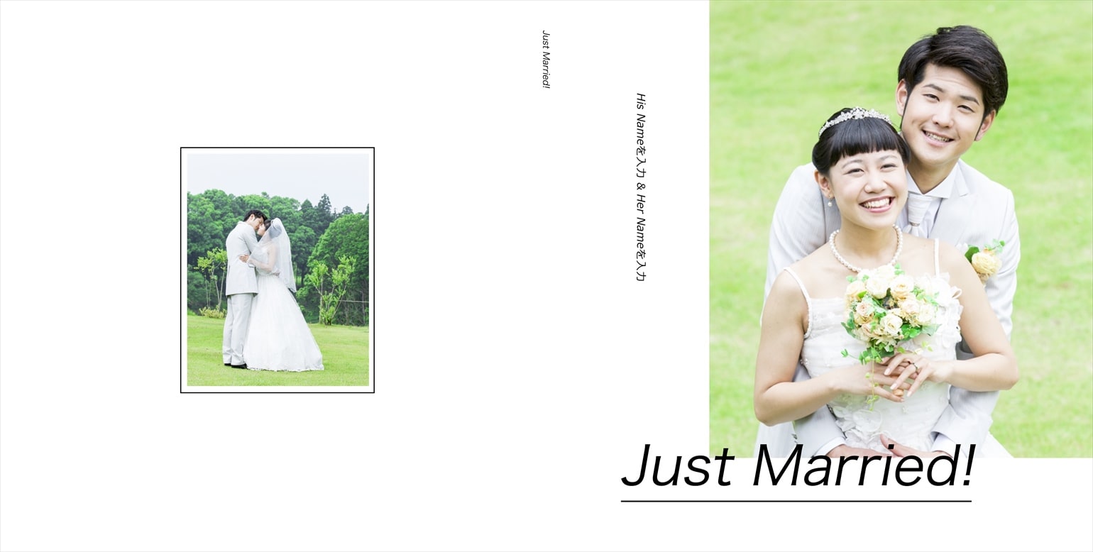 フォトブックのデザインテンプレート「JustMarried」