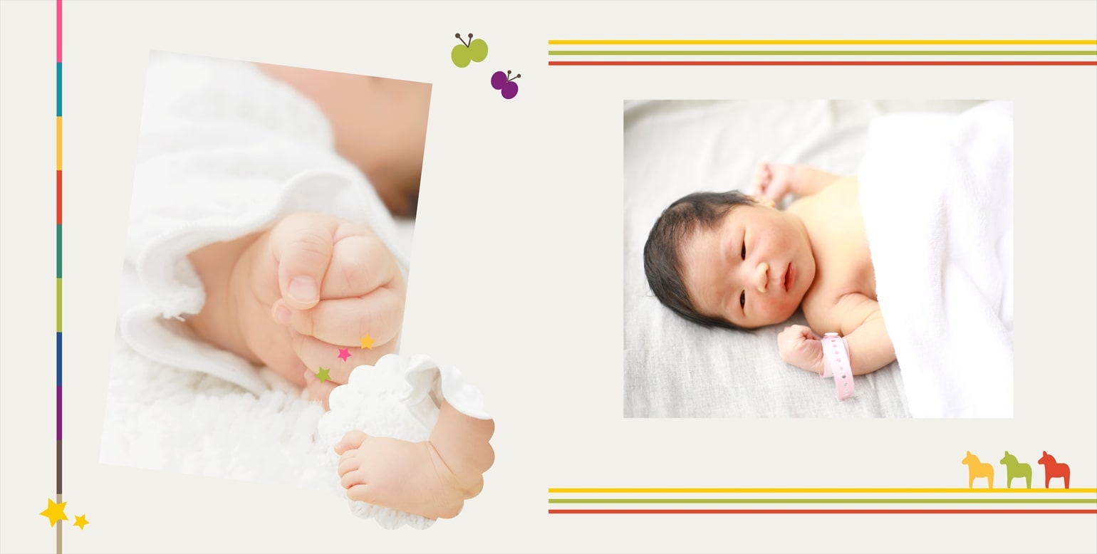 フォトブックのデザインテンプレート「baby」