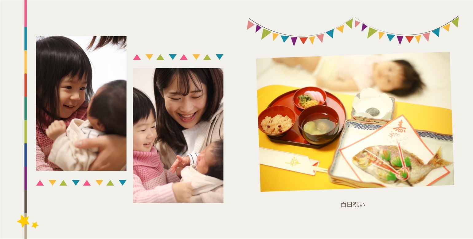 フォトブックのデザインテンプレート「baby」