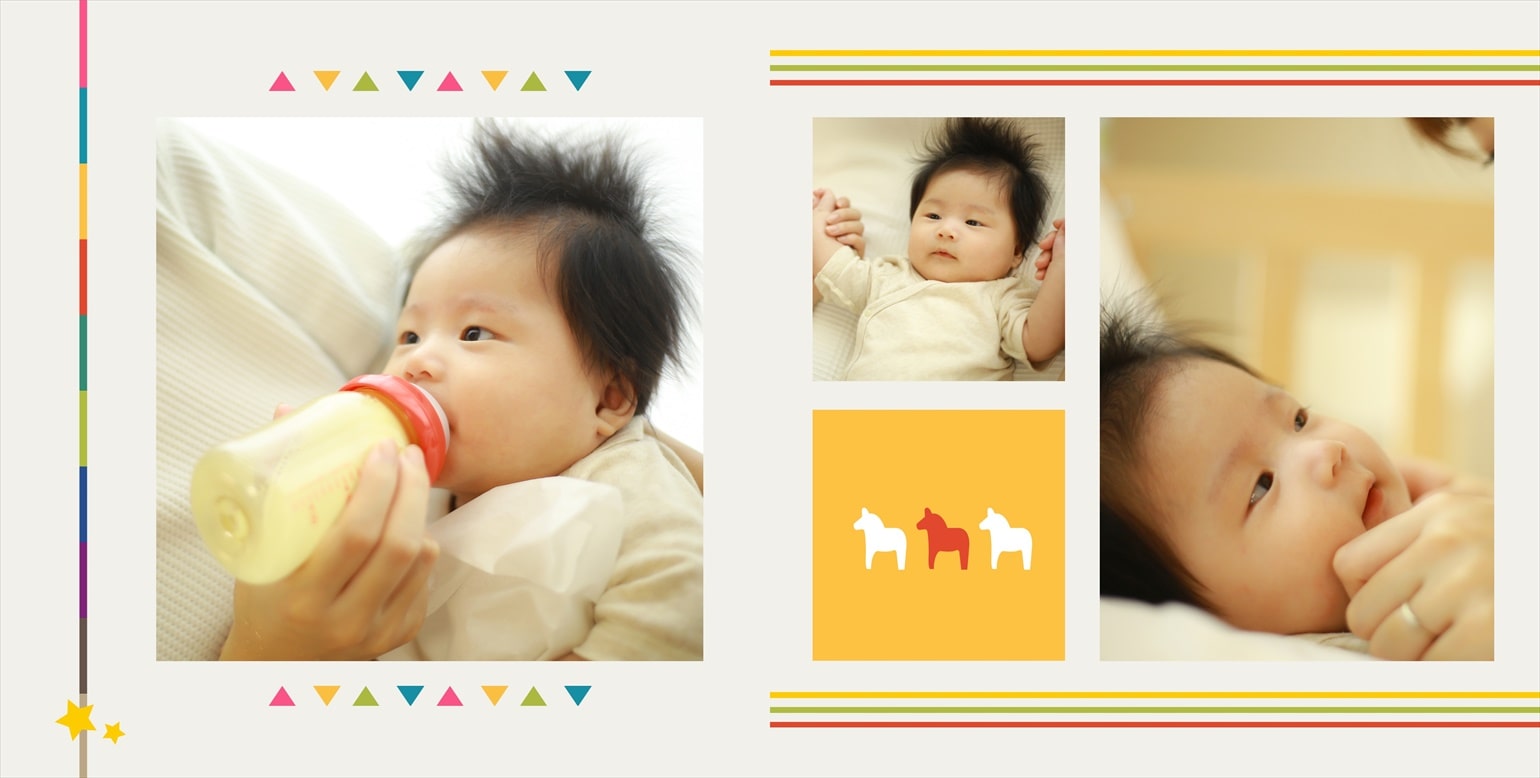 フォトブックのデザインテンプレート「baby」