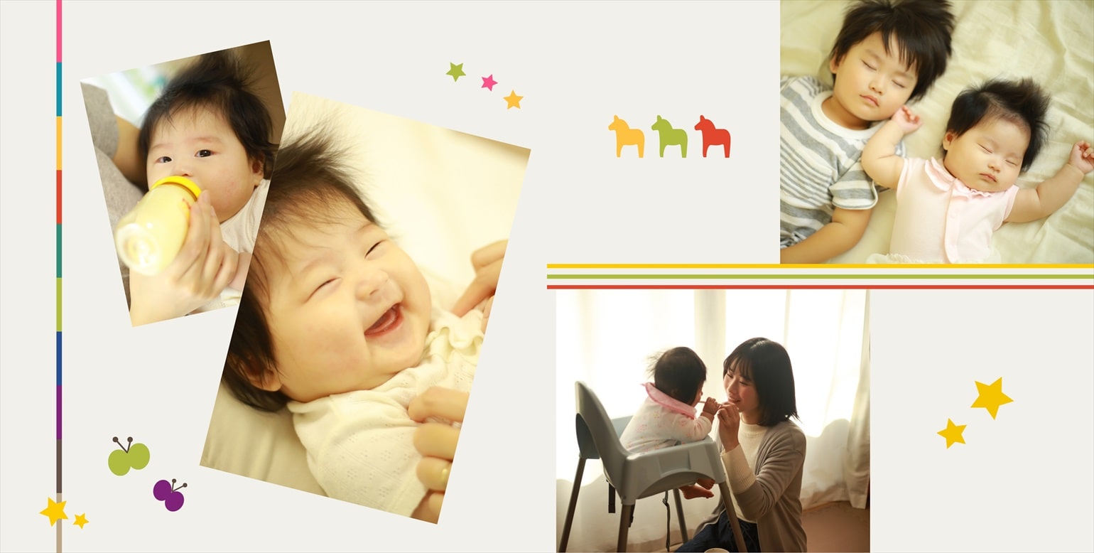 フォトブックのデザインテンプレート「baby」