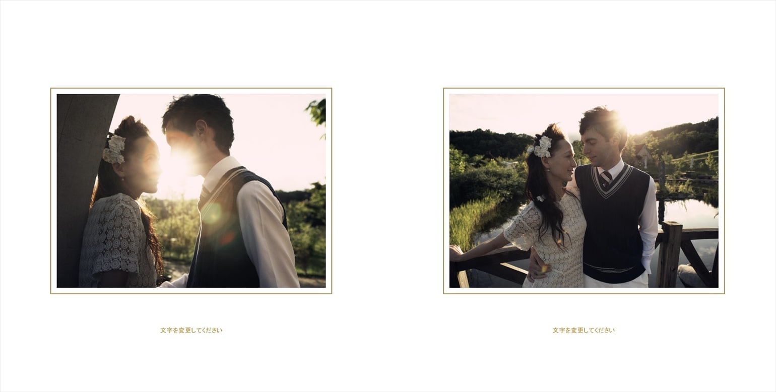フォトブックのデザインテンプレート「marriage（正方形）」