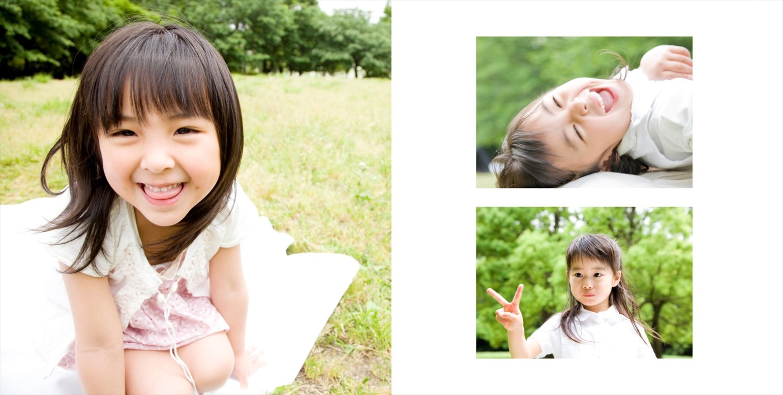 フォトブックのデザインテンプレート「シンプルホワイト（正方形　※ART-HC用）」