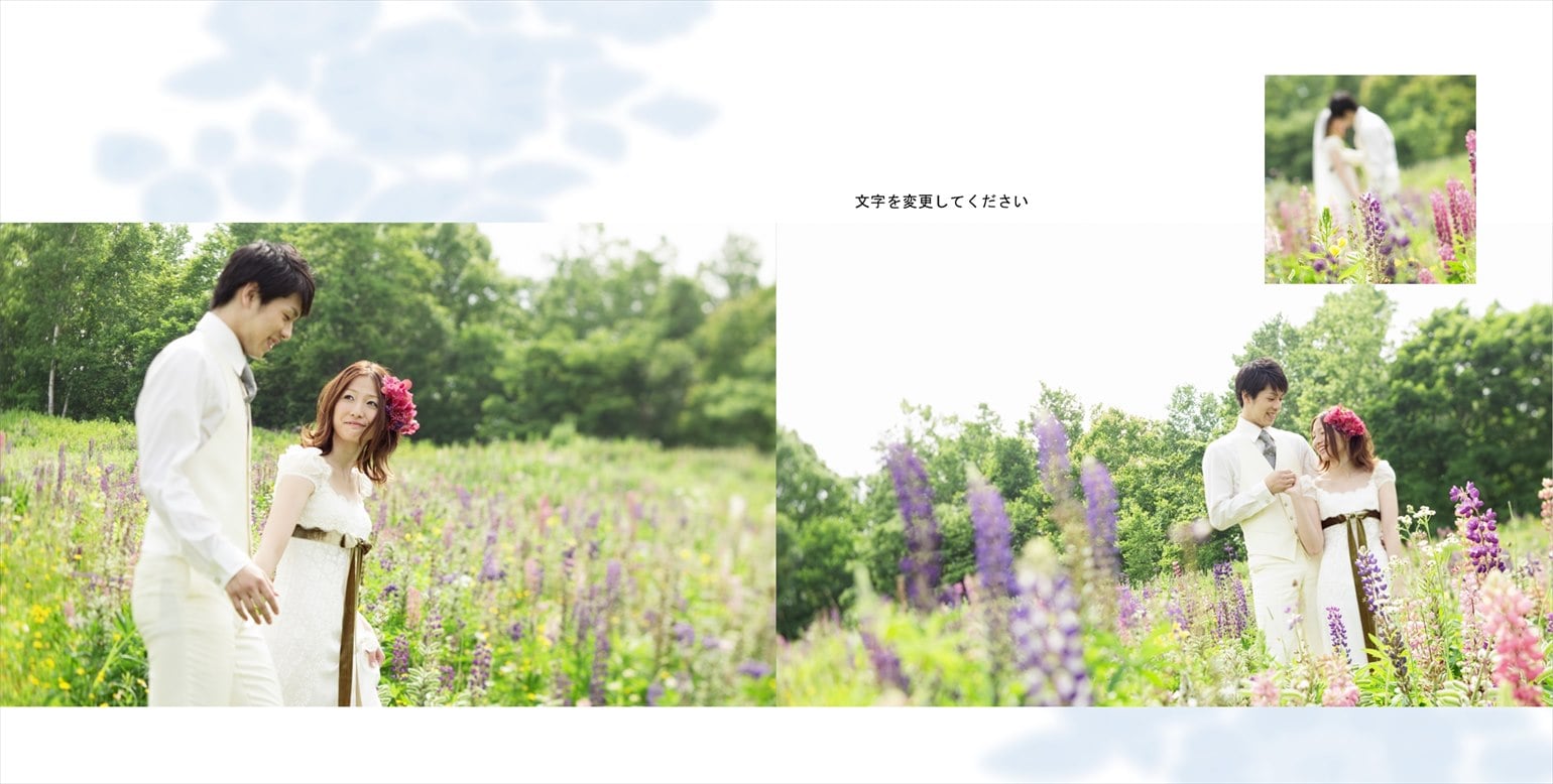 フォトブックのデザインテンプレート「ウェディングローズ」