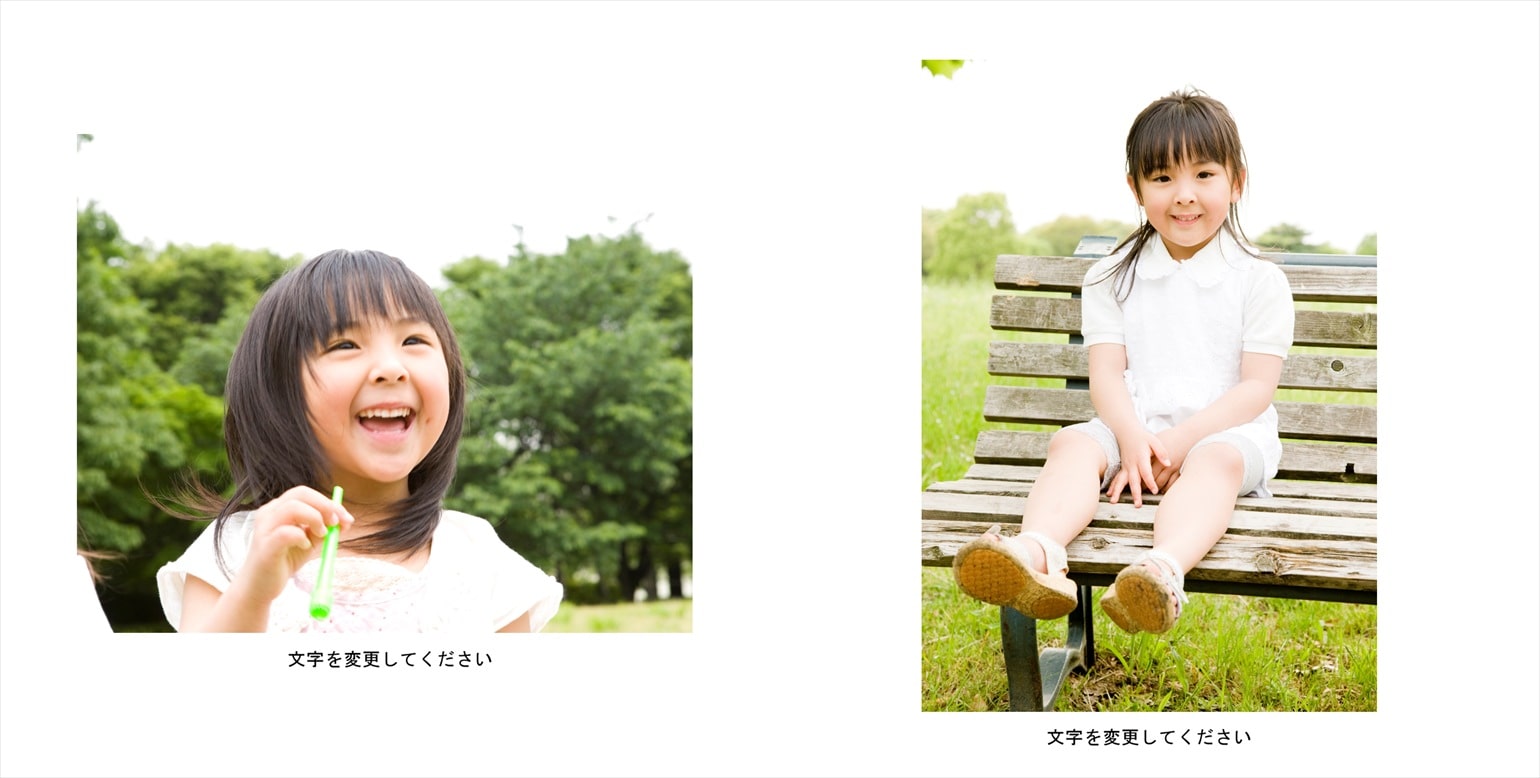 フォトブックのデザインテンプレート「シンプルホワイト（正方形　※ART-HC用）」