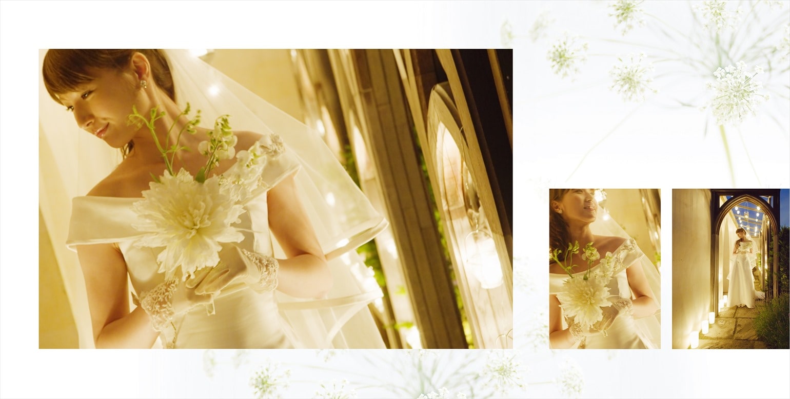 フォトブックのデザインテンプレート「ウェディングローズ」