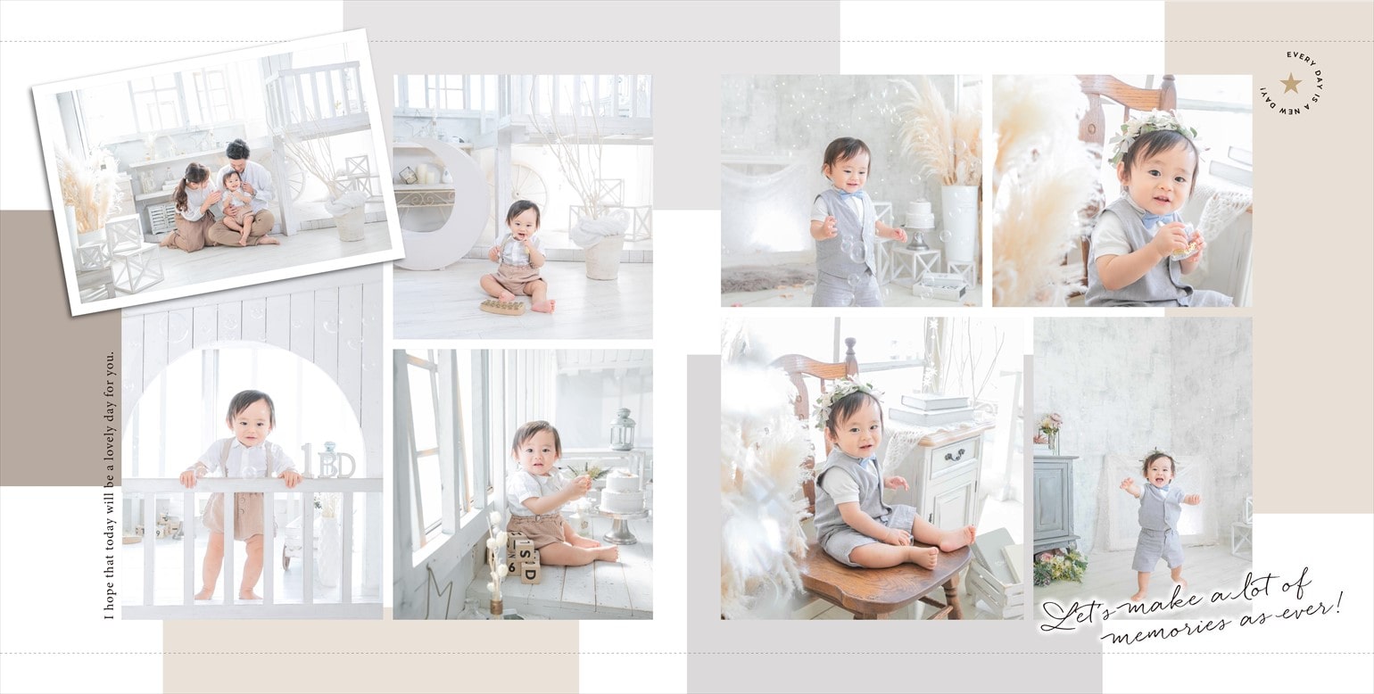 フォトブックのデザインテンプレート「Precious Memories」